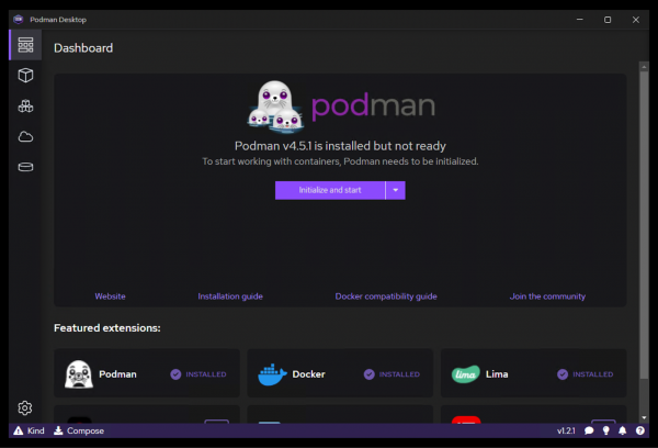 Podman Desktop Podman Installed