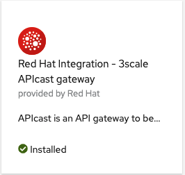 The 3scale APIcast gateway Operator is available in the OpenShift console.
