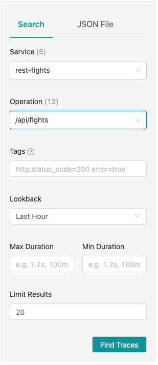 Fill out the Search boxes as indicated in the text for the /api/fights endpoint.