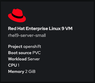 Red Hat Enterprise Linux 9 VM template.