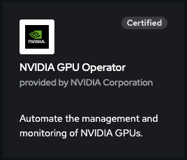 NVIDIA GPU Operator.