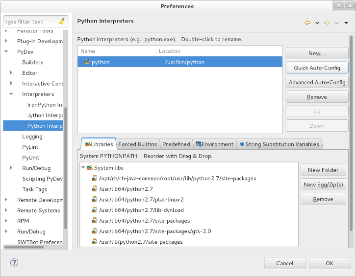 Get Started Eclipse and Python with PyDev in Developer Toolset 4.0