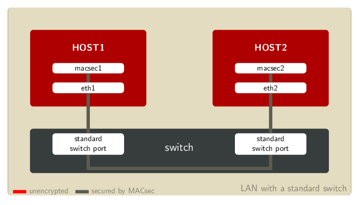 Example LAN setup with a standard switch