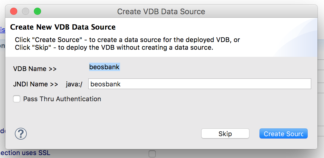 JBoss Data Virtualiazation: Create VDB Datasource