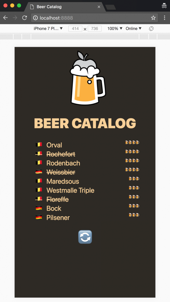 Beer catalog mobile app