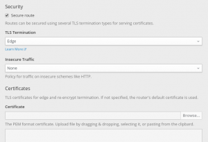 Configuration for terminating HTTPS traffic 