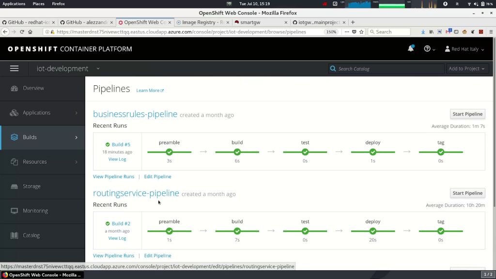 Jenkins pipelines in OpenShift