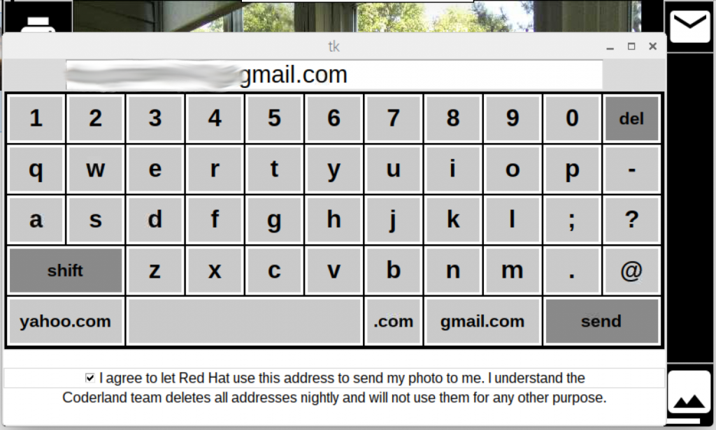 Onscreen keyboard with privacy notice