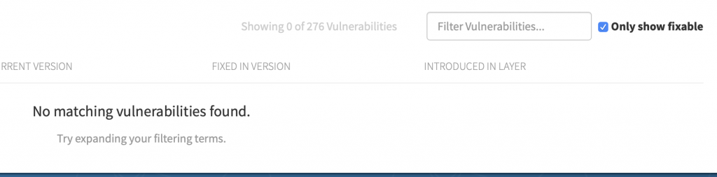 No matching vulnerabilities found