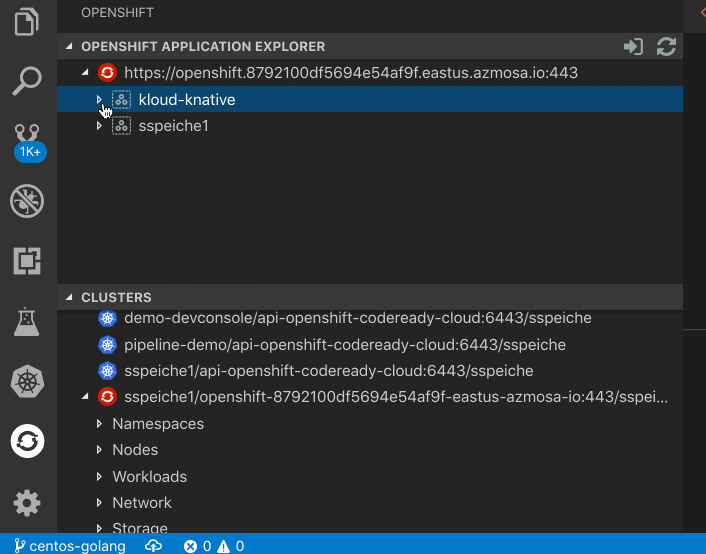 VS Code Plugin for OpenShift