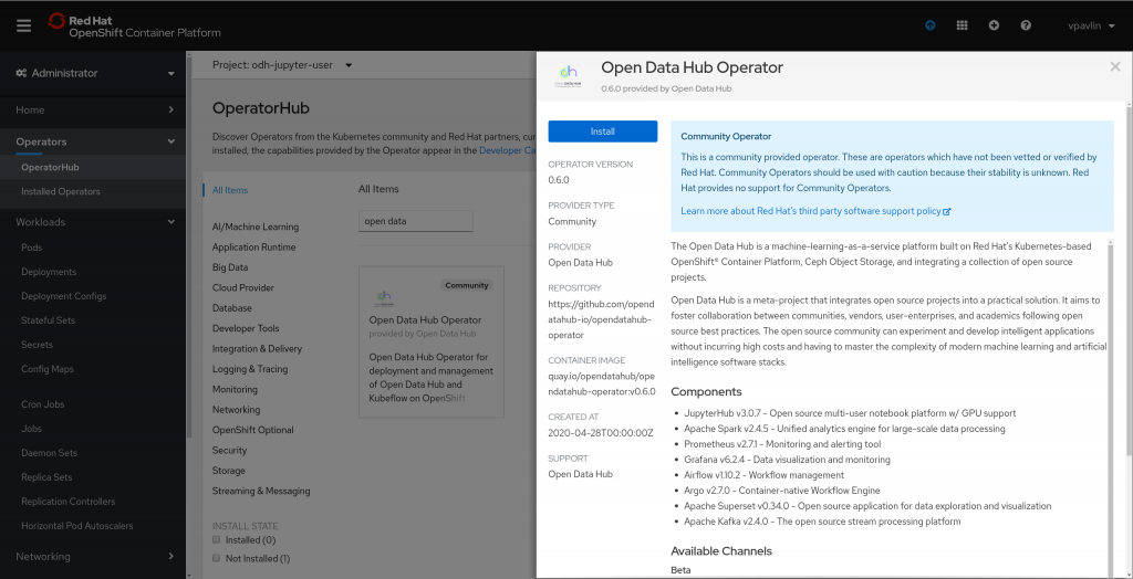 Open Data Hub 0.6 brings component updates and Kubeflow architecture