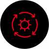 Automation Icon showing arrows moving in a circle around a gear