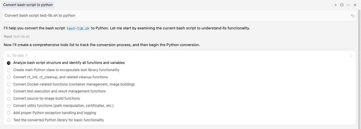 Start of migration by Cursor AI