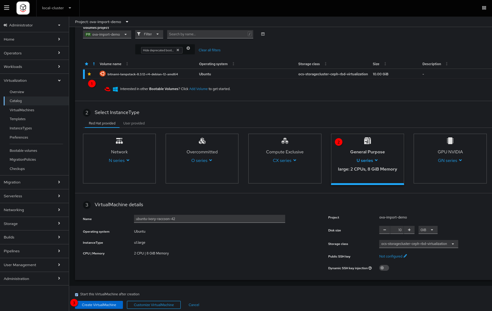 create vm configuration