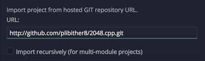 Git repository URL