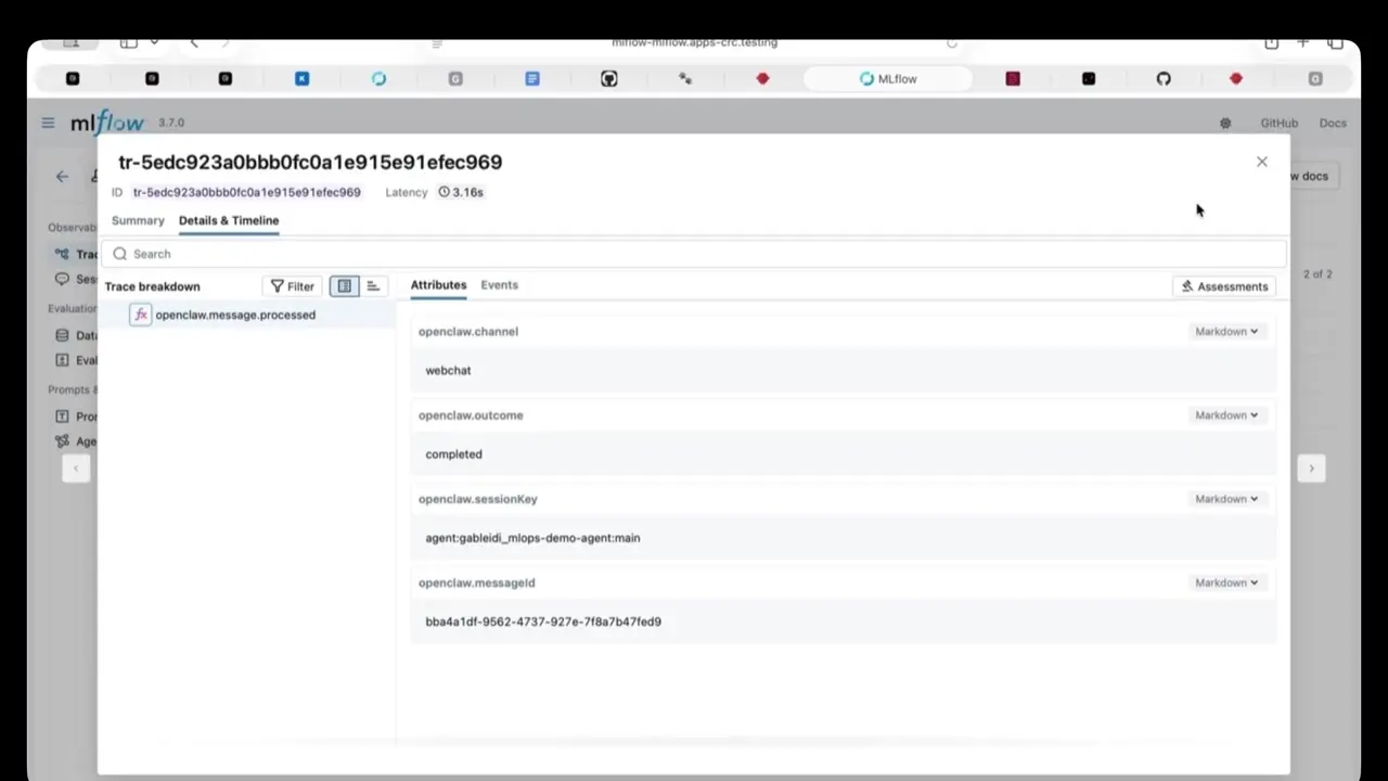 The MLflow interface lets you audit the decisions made by AI.