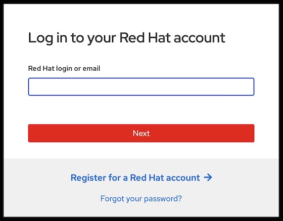 The Developer Sandbox for Red Hat OpenShift login screen.