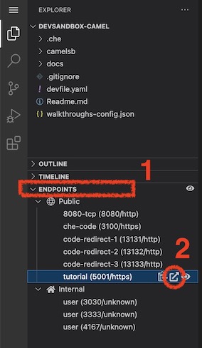 Open the tutorial from VSCode user interface