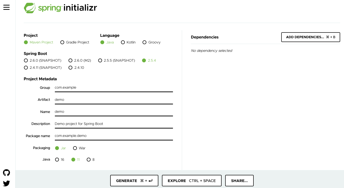 Figure 1 - Spring Initializr