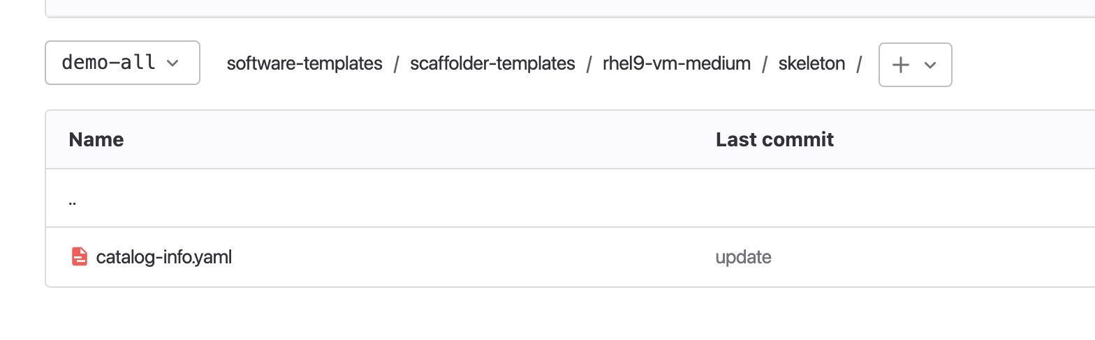 A view of the catalog-info.yaml file.