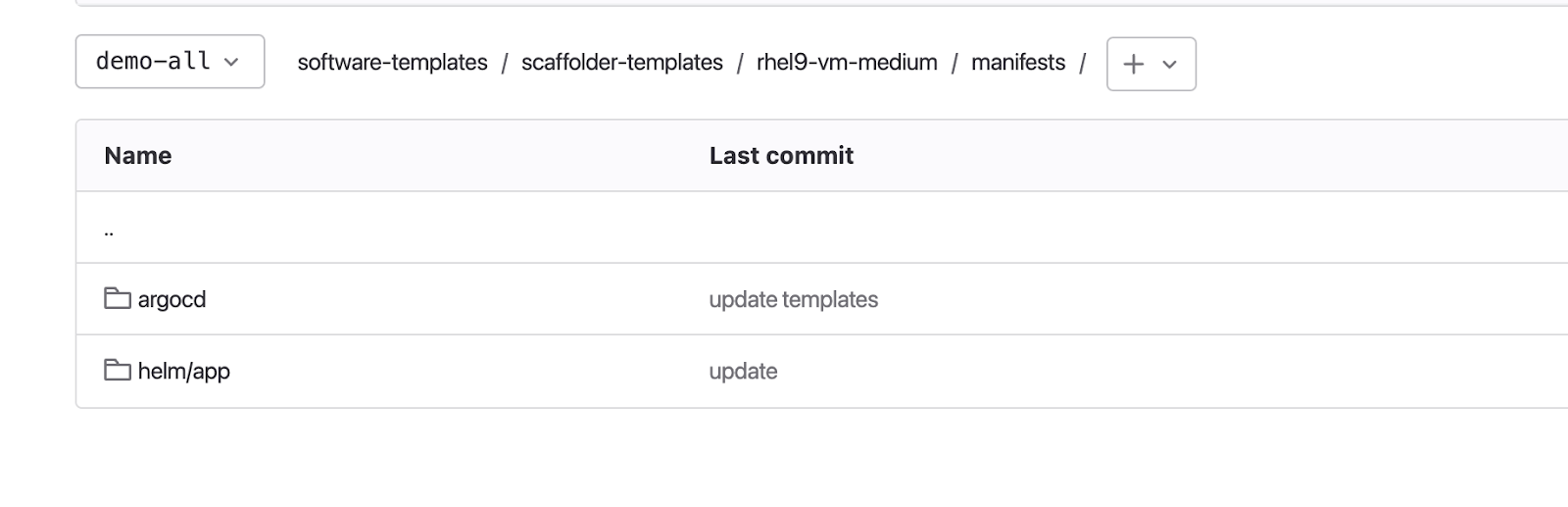 A view of some software template definition options.