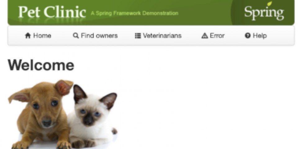 Pet Clinic sample application