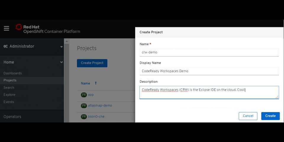 Creating New Openshift Project