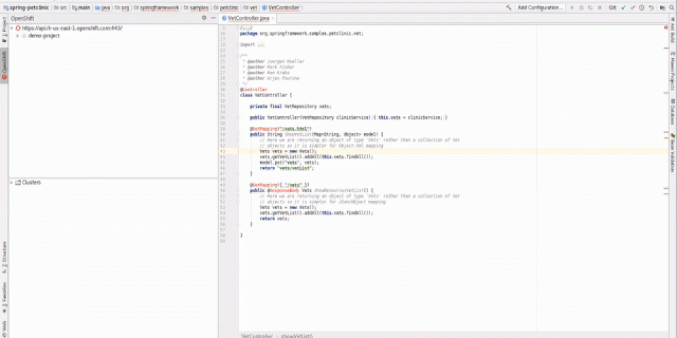 JetBrains IntelliJ animation showing a Node.js component debugging example