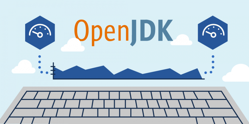 OpenJDK logo above a keyboard illustration