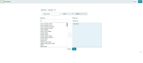 Adding the mid_server role to the mid.user account in the ServiceNow Roles related list.