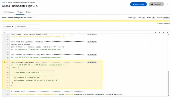 Claude Code uses MCP to launch the approved Ansible remediation Job Template.