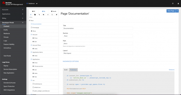 View the code for the documentation landing page.