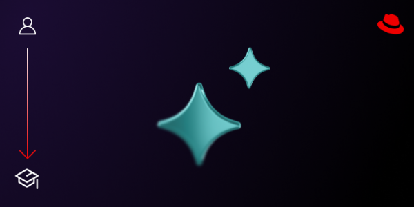 AI sparkles and a tiny red hat on a dark background