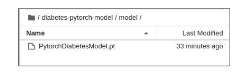 Our PyTorch model is now saved in .pt format and is located in a directory named “model” for easy access.