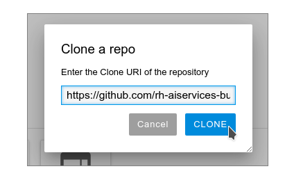 Enter the URL and click CLONE.