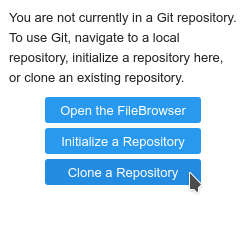 The "Clone a Repository" button is at the bottom of the screen for the current image.