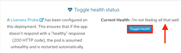 The Toggle Health status button in OSToy/