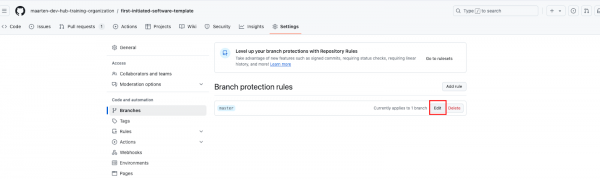 Change protection rules for GitHub repository