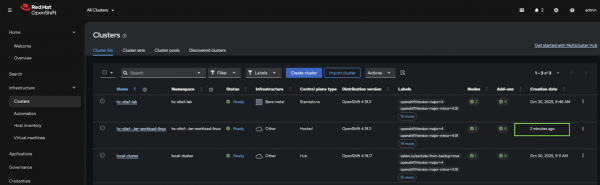 Screenshot of successful manual import