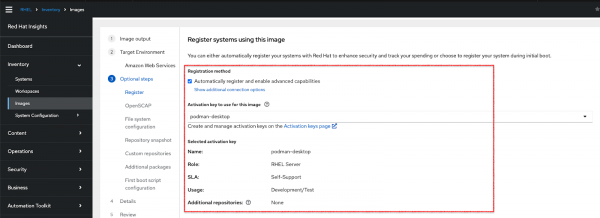 Registering system with Red Hat.