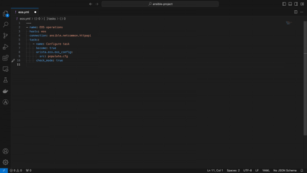 figure showing how VS Code highlights YAML code.