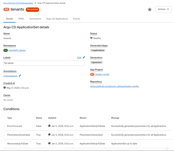 Argo CD ApplicationSet Details