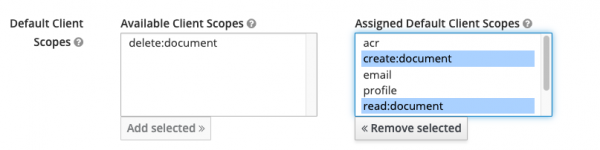 Assigned default client scopes