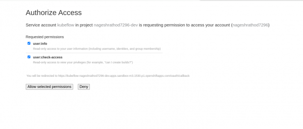 Authorizing permissions.