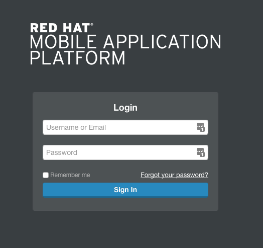 RHMAP login