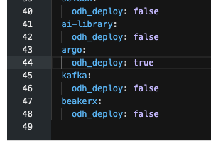 Specify "true" for Argo component in the CR