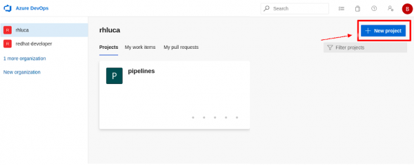 Creating a new Microsoft Azure DevOps project