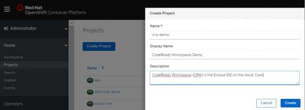 Creating New Openshift Project