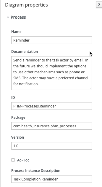 jBPM Diagram properties section filled out for this subprocess