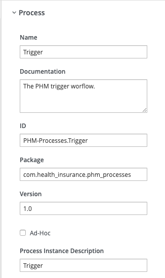 jBPM process designer with the example's settings